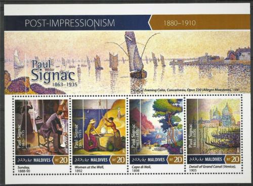 Poštové známky Maldivy 2015 Umenie, Paul Signac Mi# 5659-62 Kat 10€