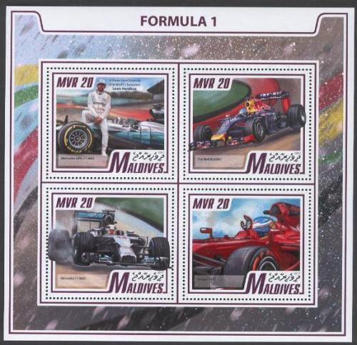Poštové známky Maldivy 2017 Formule 1 Mi# 7193-96 Kat 10€
