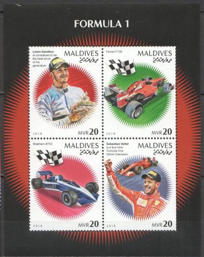 Poštové známky Maldivy 2018 Formule 1 Mi# 8124-27 Kat 10€