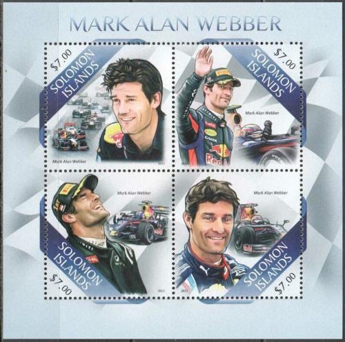 Poštové známky Šalamúnove ostrovy 2013 Mark Alan Webber Mi# 2102-05 Kat 9.50€