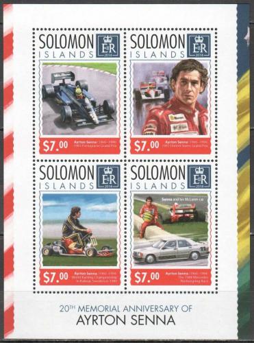 Poštové známky Šalamúnove ostrovy 2014 Ayrton Senna Mi# 2567-70 Kat 9.50€