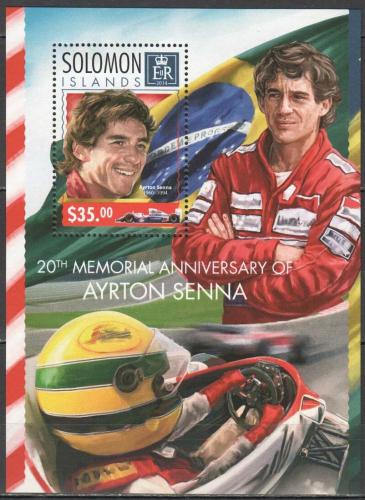 Poštová známka Šalamúnove ostrovy 2014 Ayrton Senna Mi# Block 295 Kat 12€