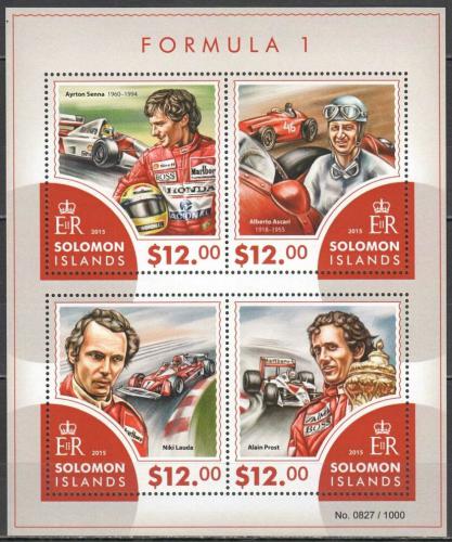 Poštové známky Šalamúnove ostrovy 2015 Formule 1 Mi# 3377-80 Kat 17€
