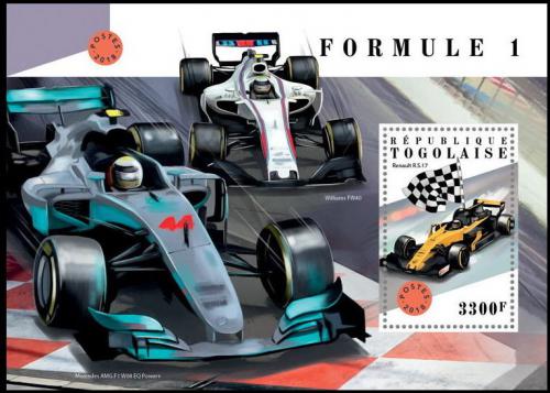 Poštová známka Togo 2018 Formule 1 Mi# Block 1610 Kat 13€