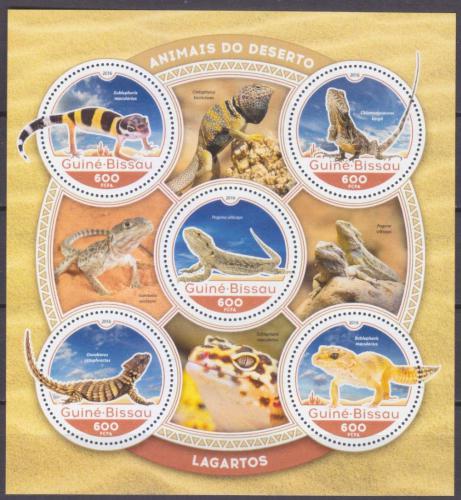 Poštové známky Guinea-Bissau 2016 Jašterice Mi# 8799-8803 Kat 11€