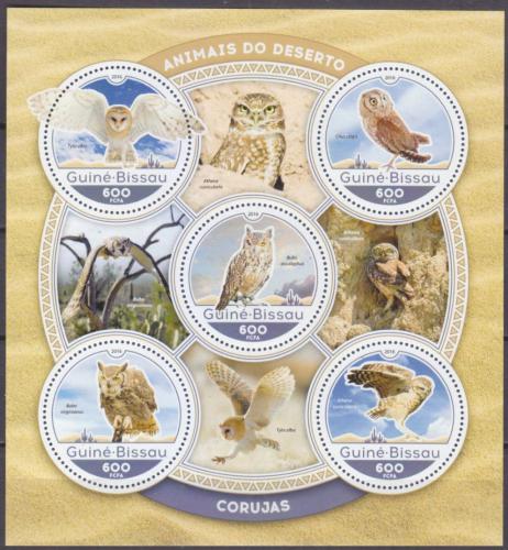 Poštové známky Guinea-Bissau 2016 Sovy Mi# 8817-21 Kat 11€