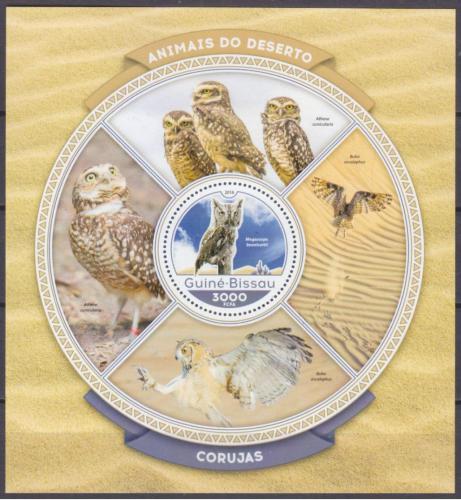 Poštová známka Guinea-Bissau 2016 Sovy Mi# Block 1525 Kat 11€
