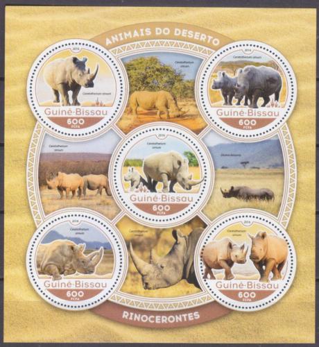 Poštové známky Guinea-Bissau 2016 Nosorožce Mi# 8823-27 Kat 11€