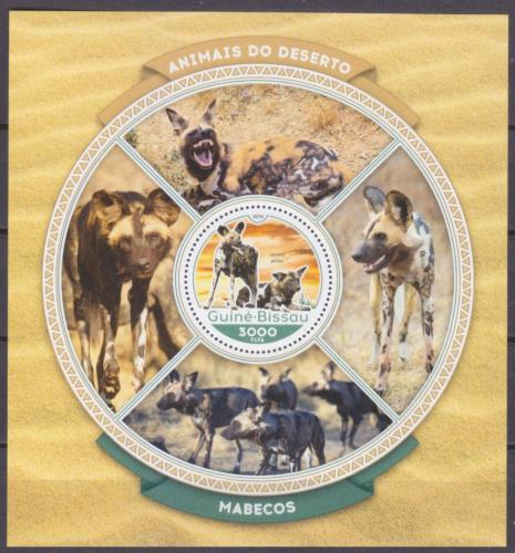 Poštová známka Guinea-Bissau 2016 Pes hyenový Mi# Block 1527 Kat 11€