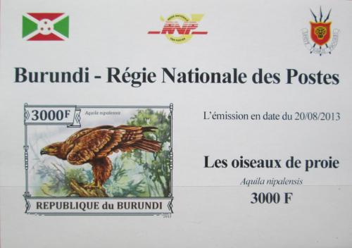 Potov znmka Burundi 2013 Orol stepn neperf. DELUXE Mi# 3246 B Block