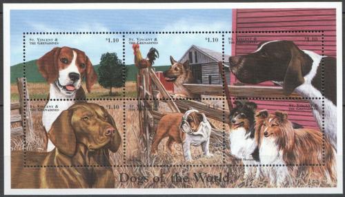 Poštové známky Svätý Vincent 1998 Psy Mi# 4363-68