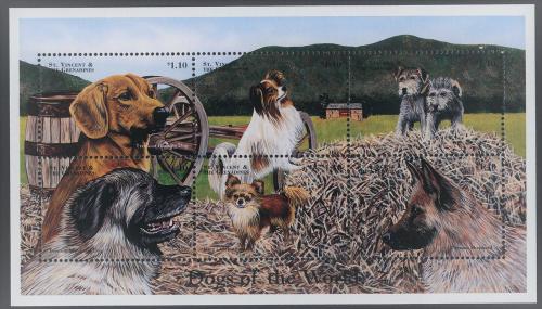 Poštové známky Svätý Vincent 1998 Psy Mi# 4369-74