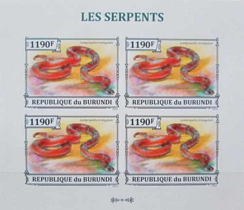 Poštové známky Burundi 2013 Korálovka sedlatá neperf. Mi# 3224 B Bogen