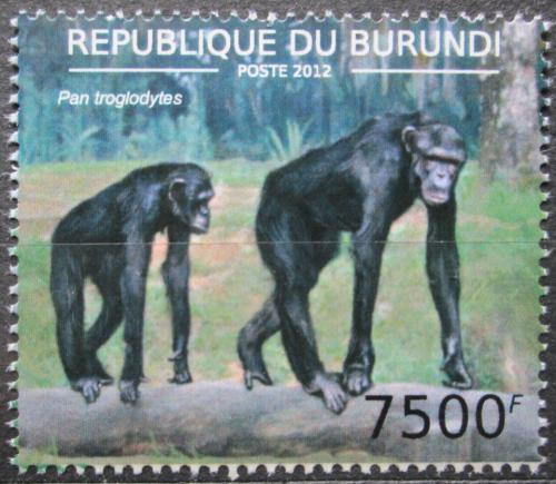 Poštová známka Burundi 2012 Šimpanz uèenlivý Mi# 2857