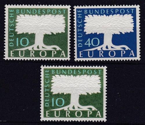 Poštové známky Nemecko 1957-58 Európa CEPT Mi# 268-69,294 Kat 15€