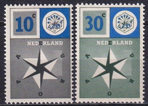 Poštové známky Holandsko 1957 Európa CEPT Mi# 704-05 Kat 5€