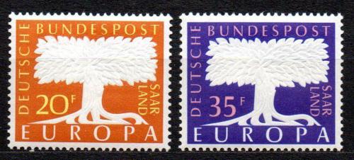 Poštové známky Sársko 1957 Európa CEPT Mi# 402-03
