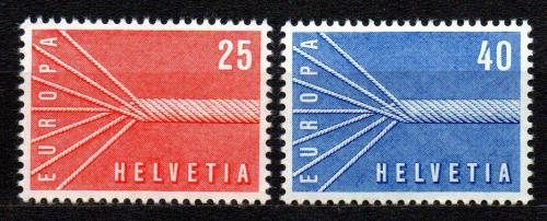 Poštové známky Švýcarsko 1957 Európa CEPT Mi# 646-47 Kat 4.50€