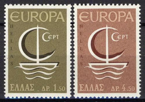 Poštová známka Grécko 1966 Európa CEPT Mi# 919-20