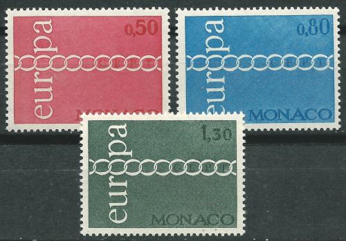 Poštové známky Monako 1971 Európa CEPT Mi# 1014-16 Kat 5€