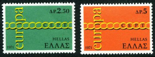 Poštové známky Grécko 1971 Európa CEPT Mi# 1074-75 Kat 6€