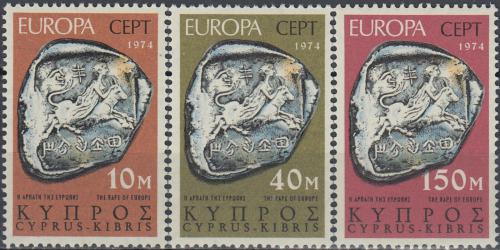 Poštové známky Cyprus 1974 Európa CEPT, sochy Mi# 409-11