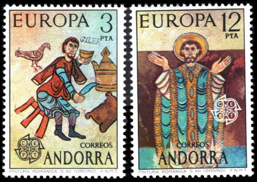 Poštové známky Andorra Šp.1975 Európa CEPT, umenie Mi# 96-97