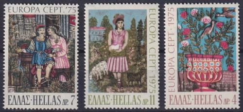 Poštové známky Grécko 1975 Európa CEPT, umenie Mi# 1198-1200