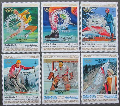 Poštové známky Manáma 1971 ZOH Sapporo pretlaè Rotary Mi# 618-23