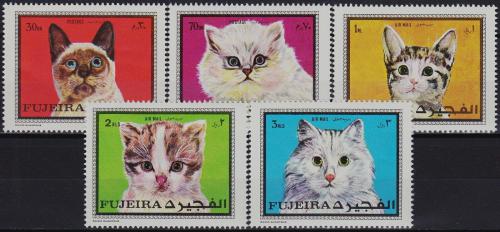 Poštové známky Fudžajra 1970 Maèky Mi# 588-92