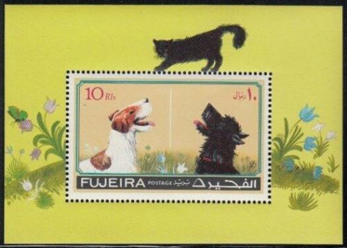 Poštová známka Fudžajra 1971 Psy a maèka Mi# Block 82 A Kat 5.50€