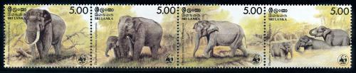 Poštové známky Srí Lanka 1986 Slon srílanský, WWF TOP SET Mi# 753-56 Kat 70€