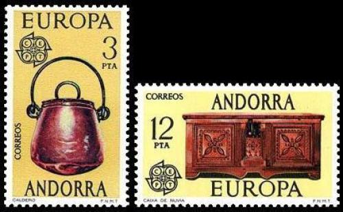 Poštové známky Andorra Šp. 1976 Európa CEPT, umìlecké øemeslo Mi# 101-02