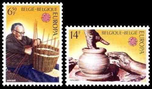 Poštové známky Belgicko 1976 Európa CEPT, umìlecké øemeslo Mi# 1857-58