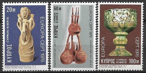 Potov znmky Cyprus 1976 Eurpa CEPT, umleck emeslo Mi# 435-37