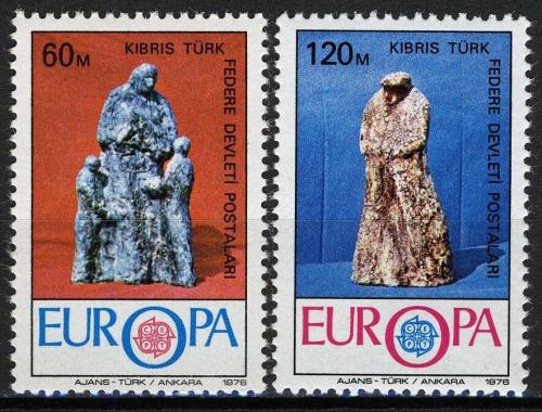 Poštové známky Cyprus Tur. 1976 Európa CEPT, umìlecké øemeslo Mi# 27-28