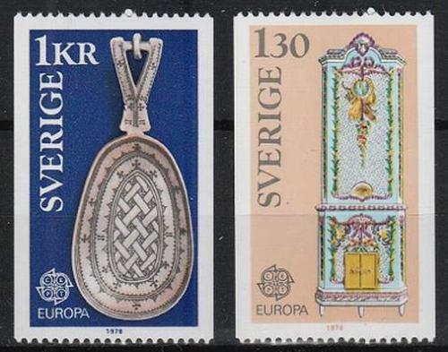 Poštové známky Švédsko 1976 Európa CEPT, umìlecké øemeslo Mi# 943-44