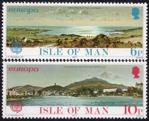 Poštové známky Ostrov Man 1977 Európa CEPT, krajina Mi# 95-96