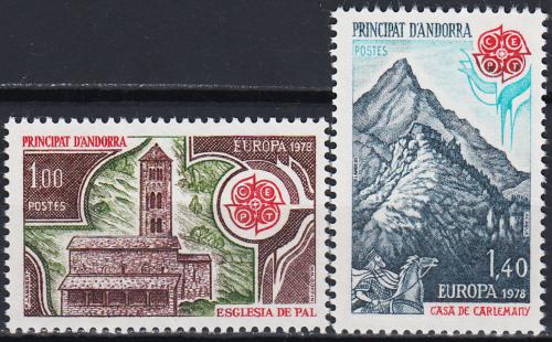 Poštové známky Andorra Fr. 1978 Európa CEPT, památky Mi# 290-91 Kat 12€