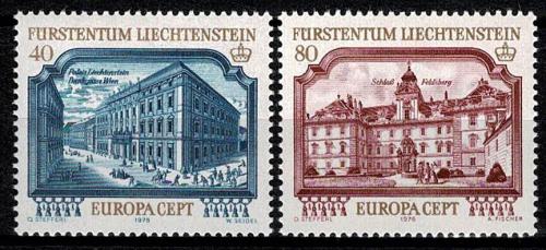 Poštové známky Lichtenštajnsko 1978 Európa CEPT, stavby Mi# 692-93