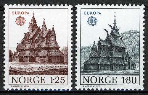 Poštové známky Nórsko 1978 Európa CEPT, stavby Mi# 769-70
