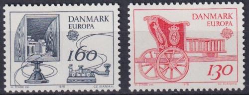 Poštové známky Dánsko 1979 Európa CEPT, historie pošty Mi# 686-87