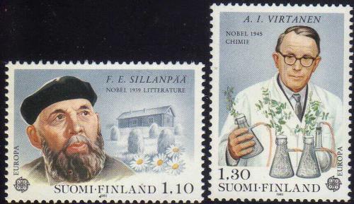 Poštové známky Fínsko 1980 Európa CEPT, osobnosti Mi# 867-68