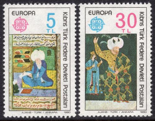 Poštové známky Cyprus Tur. 1980 Európa CEPT, osobnosti Mi# 83-84