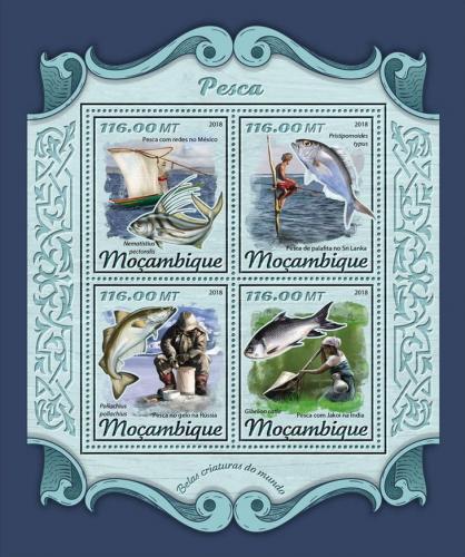 Poštové známky Mozambik 2018 Ryby a rybolov Mi# 9214-17 Kat 25€