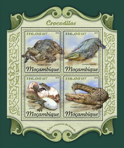 Poštové známky Mozambik 2018 Krokodíly Mi# 9229-32 Kat 25€
