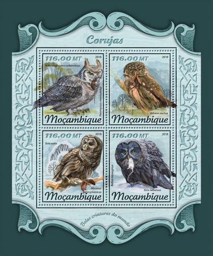 Poštové známky Mozambik 2018 Sovy Mi# 9269-72 Kat 25€