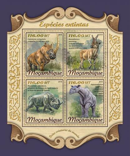 Poštové známky Mozambik 2018 Vyhynulá fauna Mi# 9284-87 Kat 25€