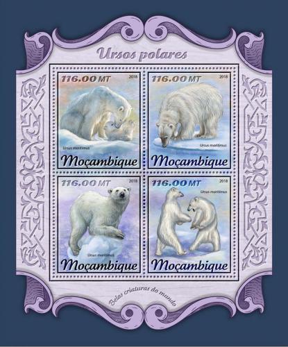 Poštové známky Mozambik 2018 ¼adový medvede Mi# 9299-9302 Kat 25€
