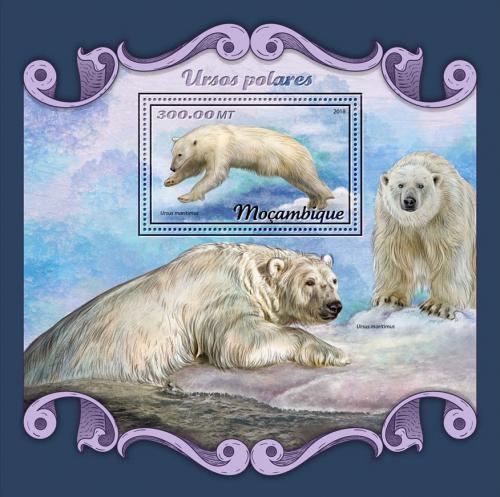 Poštová známka Mozambik 2018 ¼adový medvede Mi# Block 1300 Kat 17€